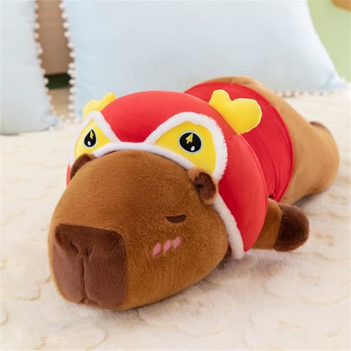 AQCQDQ Capybara Plüschtier, Kuscheltier Capybara mit Kleidung, Capibara Plüschtiere Lange Puppen, Capybara Plüsch Kissen, Geschenk für Kinder Jungen Mädchen (60 cm,Löwentanz) von AQCQDQ