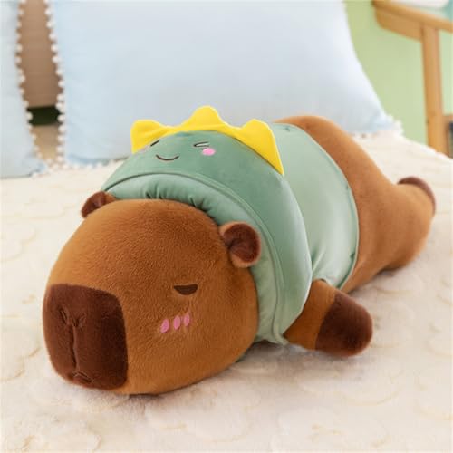 AQCQDQ Capybara Plüschtier, Kuscheltier Capybara mit Kleidung, Capibara Plüschtiere Lange Puppen, Capybara Plüsch Kissen, Geschenk für Kinder Jungen Mädchen (80 cm,Dinosaurier) von AQCQDQ