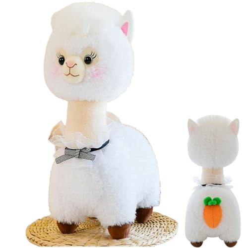Alpaka Kuscheltier Stand Alpaka Plüschtier Alpaka Kissen Lama Kuscheltier Alpaka Stofftier Plüschtier,Kuscheltier Alpaka Plüsch für Mädchen Jungen (47 cm,Weiß) von AQCQDQ