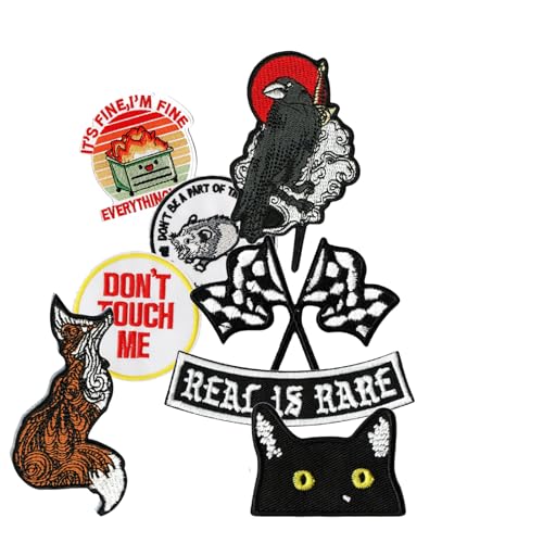 Patches Katzen Fuchs, Patch zum Aufbügeln, Aufnäher Bestickt Wald Tiere Patches, Applikation für Jungen, Mädchen, Jacken, Jeans, Rucksäcke (8PCS) von AQCQDQ