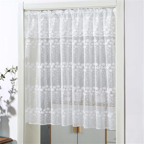 Scheibengardine Bistrogardine Boho, Kurzgardine Landhausstil Vintage Vorhänge Aus Baumwolle Mit Quaste, Bistro Modern Blickdicht Vorhang Küchenschrank, Staubdichter (A-BxH 85x150 cm) von AQCQDQ