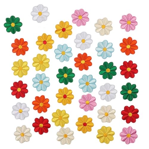 Schmetterling Patches zum Aufbügeln, Blume Schmetterling Aufnäher Kinder, Bestickte Aufnäher Blume, Bügelbilder für Textilien- für Kleidung, Rucksäcke, Hüte, DIY-Zubehör (36PCS) von AQCQDQ
