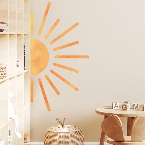 Sonne Wandsticker, Wandtattoo Sonne Kinderzimmer, Selbstklebend Wandaufkleber Boho Sonne Wandaufkleber für Babyzimmer Mädchen Schlafzimmer (C) von AQCQDQ