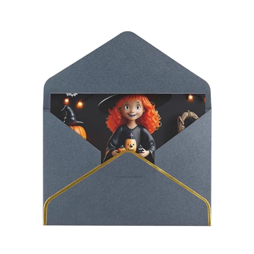 AQRMNBV Lustige Halloween-Dekoration, Hexe, bedruckte Grußkarte mit Umschlag, gefaltete Blanko-Grußkarten für Hochzeiten, Geburtstage AQRMNBV Lustige Halloween-Dekoration, Hexe, bedruckte Grußkarte mit Umschlag, gefaltete Blanko-Grußkarten für Hochzeiten, Geburtstage von AQRMNBV