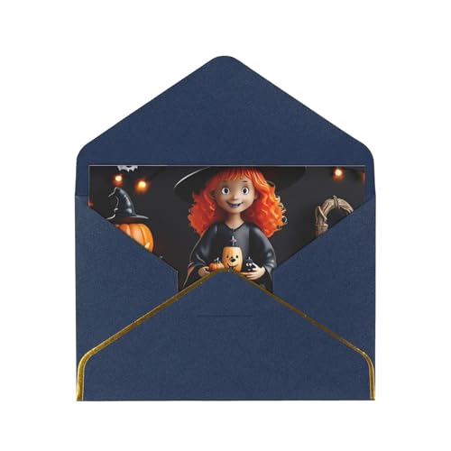 AQRMNBV Lustige Halloween-Dekoration, Hexe, bedruckte Grußkarte mit Umschlag, gefaltete Blanko-Grußkarten für Hochzeiten, Geburtstage AQRMNBV Lustige Halloween-Dekoration, Hexe, bedruckte Grußkarte mit Umschlag, gefaltete Blanko-Grußkarten für Hochzeiten, Geburtstage von AQRMNBV