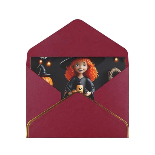 AQRMNBV Lustige Halloween-Dekoration, Hexe, bedruckte Grußkarte mit Umschlag, gefaltete Blanko-Grußkarten für Hochzeiten, Geburtstage AQRMNBV Lustige Halloween-Dekoration, Hexe, bedruckte Grußkarte mit Umschlag, gefaltete Blanko-Grußkarten für Hochzeiten, Geburtstage von AQRMNBV