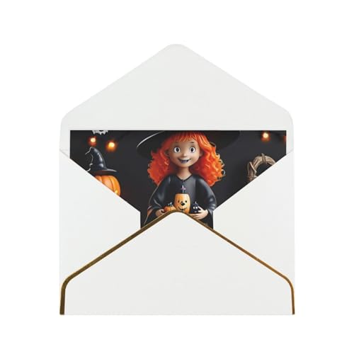 AQRMNBV Lustige Halloween-Dekoration, Hexe, bedruckte Grußkarte mit Umschlag, gefaltete Blanko-Grußkarten für Hochzeiten, Geburtstage AQRMNBV Lustige Halloween-Dekoration, Hexe, bedruckte Grußkarte mit Umschlag, gefaltete Blanko-Grußkarten für Hochzeiten, Geburtstage von AQRMNBV