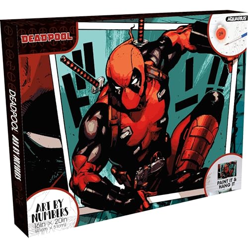 AQUARIUS Deadpool Art by Numbers – Malen nach Zahlen mit Marvel-Deadpool-Motiv, Malen nach Zahlen für Erwachsene und Kinder, Malen nach Zahlen, Malset für Anfänger, offizielles Lizenzprodukt, 40,6 x AQUARIUS Deadpool Art by Numbers – Malen nach Zahlen mit Marvel-Deadpool-Motiv, Malen nach Zahlen für Erwachsene und Kinder, Malen nach Zahlen, Malset für Anfänger, offizielles Lizenzprodukt, 40,6 x von AQUARIUS