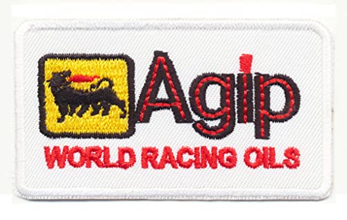 Agip Aufnäher Patches Aufbügler Tankstelle Motorsport Rennsport Racing Team Weiss von ARAL