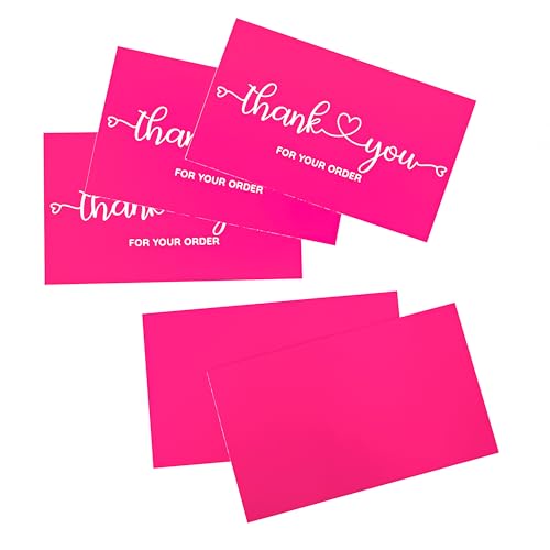 ARBEIT Danke für Ihre Bestellkarten rosa Schrift 3,5x2 für kleine Unternehmen Verpackung Notiz 100 Stück von ARBEIT