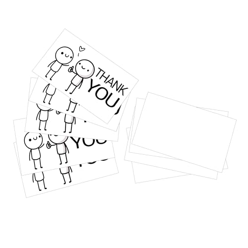 ARBEIT Dankeschön-Cartoon-Karten, lächelnd, 8,9 x 5,1 cm, für Kunden, Lehrer, Kollegen, Freunde, 100 Stück von ARBEIT