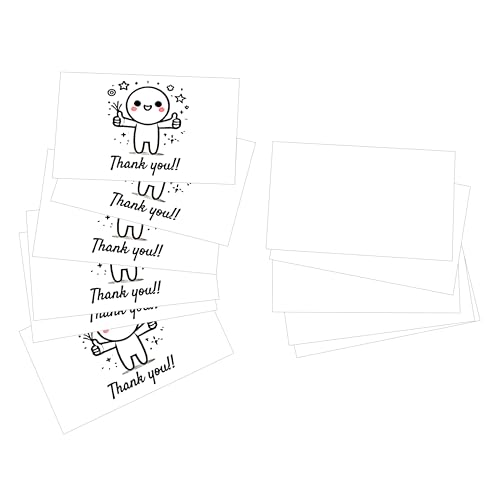 ARBEIT Dankeskarten, Cartoon, 8,9 x 5,1 cm, für Kunden, Kollegen, Freunde, Lehrer, Wertschätzung, 100 Stück von ARBEIT