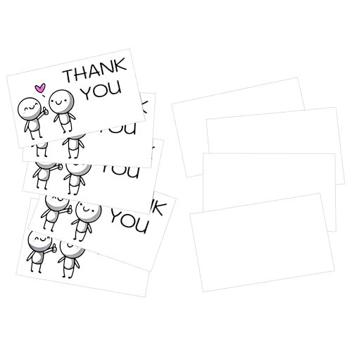 ARBEIT Dankeskarten mit Herzmotiv, 8,9 x 5,1 cm, für Kunden, Kollegen, Freunde, Lehrer, 100 Stück von ARBEIT