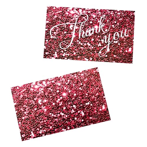 ARBEIT Dankeskarten mit rotem Glitzer, 8,9 x 5,1 cm, für Kunden, Verpackungen, Kollegen, Lehrer, 100 Stück von ARBEIT