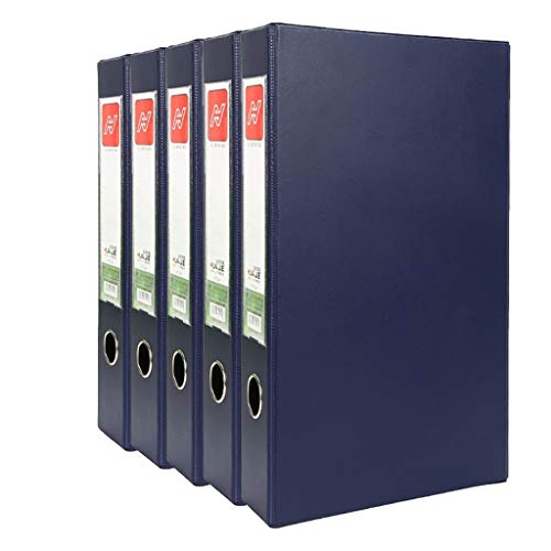 Dokumentenmappe Fächermappe Archivbox Office Supplies Leder Box, A4 Feld Datei Organizer mit Deckel, Speicherordner Aufbewahrungsbox (Color : Navy Blue) von ARCH