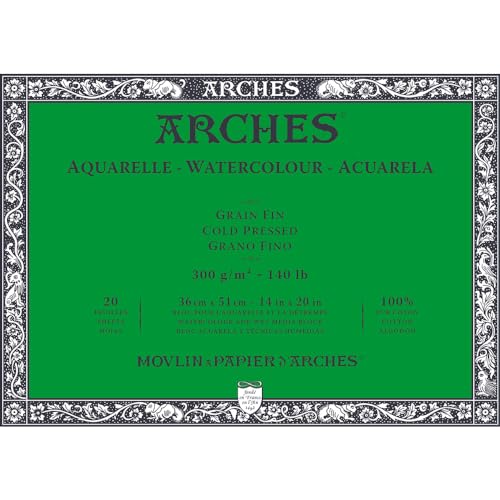 ARCHES Bloc Enc 4L 36x51 20H Aquarelle 100% fein 300g weiß von ARCHES