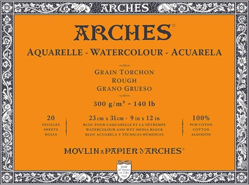 ARCHES A1795085 Aquarelle 100% dick, 300 g, geleimt, 4 l, 23 x 31, 20 Blatt, naturweiß, Baumwolle, Papier, weiß, 23x31, stück ARCHES A1795085 Aquarelle 100% dick, 300 g, geleimt, 4 l, 23 x 31, 20 Blatt, naturweiß, Baumwolle, Papier, weiß, 23x31, stück von ARCHES