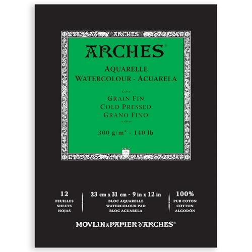 ARCHES A1795092 Block Enc 23x31 12H Aquarelle 100% fein 300g weiß Nat von ARCHES