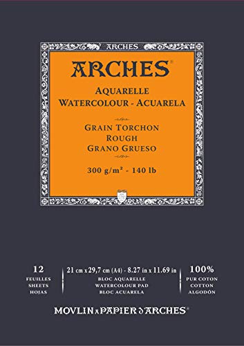 ARCHES A1795101 Block Enc 21x29,7 12H Aquarelle 100% dick 300g Blanc Nat, Naturweiß von ARCHES