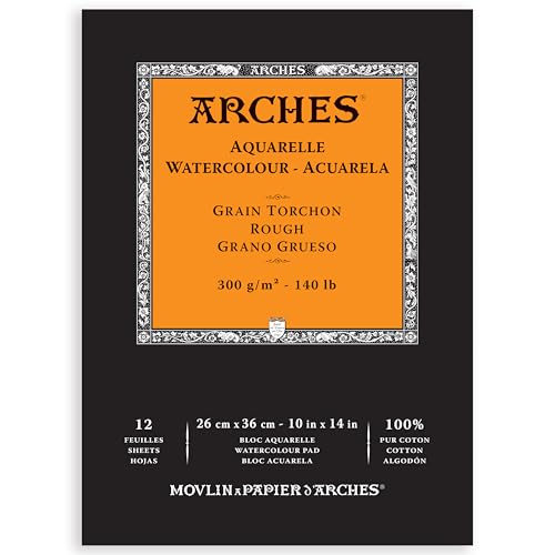 ARCHES A1795103 Block Enc 26x36 12H Aquarelle 100% dick 300g Blanc Nat, Naturweiß von ARCHES