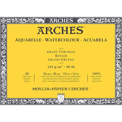 Arches 1795079 Aquarellblock, Holz, weiß, 26 x 36 cm, 20 Blatt, 185 g/m² von ARCHES