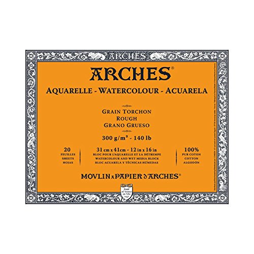 Arches - Aquarellpapier - Raue Koernung - 30,5 cm x 40,5 cm - 300 g/m7 von Maruman
