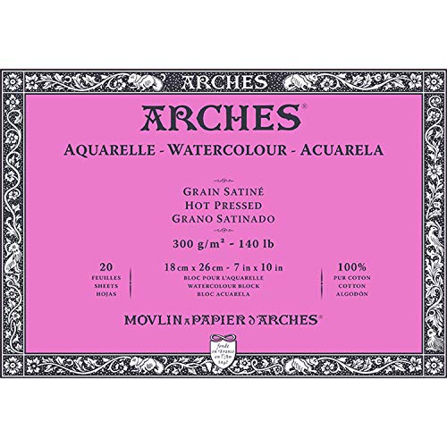Arches - Aquarelle Block - 18 x 26 cm - 300 gm² - Satin - Weiß von ARCHES