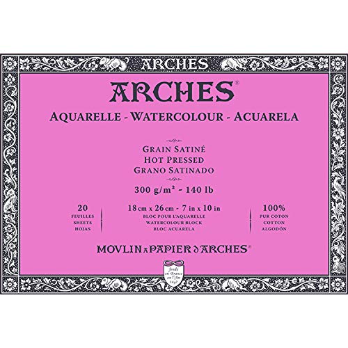 Arches - Aquarelle Block - 18 x 26 cm - 300 gm² - Satin - Weiß Arches - Aquarelle Block - 18 x 26 cm - 300 gm² - Satin - Weiß von ARCHES