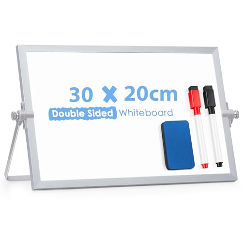ARCOBIS Magnetic Whiteboard Abwischbar für Schreibtisch,Magnetische tragbare doppelseitig beschreibbar Staffelei Whiteboard (20 x 30cm) von ARCOBIS