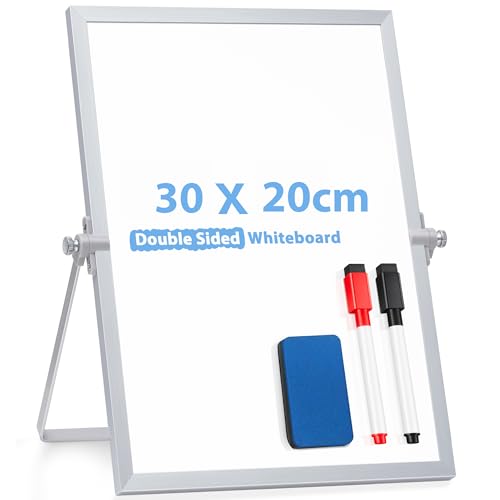 ARCOBIS Magnetic Whiteboard Abwischbar für Schreibtisch,Magnetische tragbare doppelseitig beschreibbar Staffelei Whiteboard (30 x 20cm) von ARCOBIS