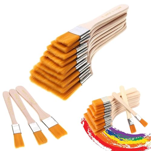 Breit Flachpinsel Set, 12 Stück Holz Pinsel, Acryl Flachpinsel, Verschiedene Größen Acryl Flachpinsel, Hölzernen Griff Pinsel Künstler Satz für Ölgemälde, Aquarell, Lacke, Lasuren, DIY, Aquarell Breit Flachpinsel Set, 12 Stück Holz Pinsel, Acryl Flachpinsel, Verschiedene Größen Acryl Flachpinsel, Hölzernen Griff Pinsel Künstler Satz für Ölgemälde, Aquarell, Lacke, Lasuren, DIY, Aquarell von ARCPNRT