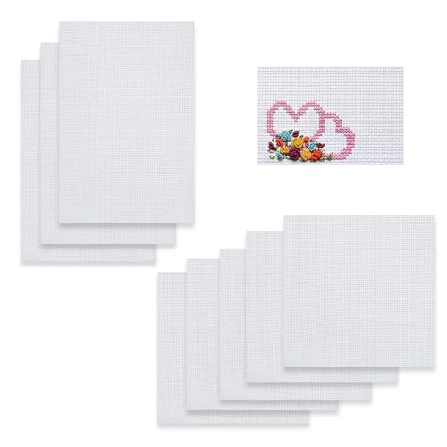 Kreuzstich Stoff, 11CT Stoff zum Sticken, DIY Sticken Stoff, Kreuzstich Tuch Zählstoff zum Sticken, Weiß Cross Stitch für Näharbeit DIY Sticken Stoff Handwerk, 3 Stück 30×45cm, 5 Stück 30×30cm von ARCPNRT