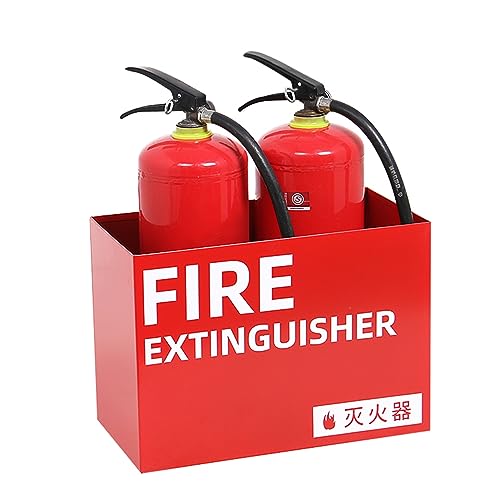 ARCVOX Feuerlöscherkasten-Eisenschweißen, Fasst 2 x 1-8 kg Feuerlöscher, Feuerlöscherständer zur Präsentation, Freistehender Feuerlöscherhalter (Color : Red) von ARCVOX