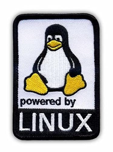 Arda Powered by Linux Patch – gesticktes Abzeichen/Emblem – zum Aufbügeln / Aufnähen – 5,6 x 7,5 cm – Nerd/Geek – Top-Qualität von ARDA