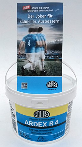 ARDEX R4 RAPID Universal-Schnellspachtel 2,5kg Eimer mit ARDURAPID®-Effekt. Weißzement-Basis. Standfester Reparaturspachtel mit Finish-Charakter. von Ardex