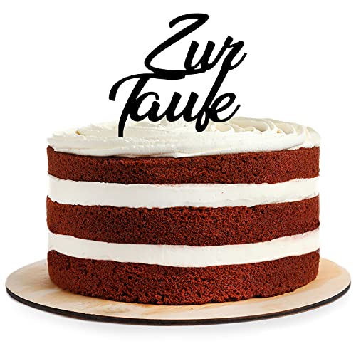 Cake Topper aus Acryl zur Taufe Kuchendeko Tortenstecker | schwarz | Kuchendekoration und Tortenschmuck | Taufgeschenk |100% Made in Germany von AREA17