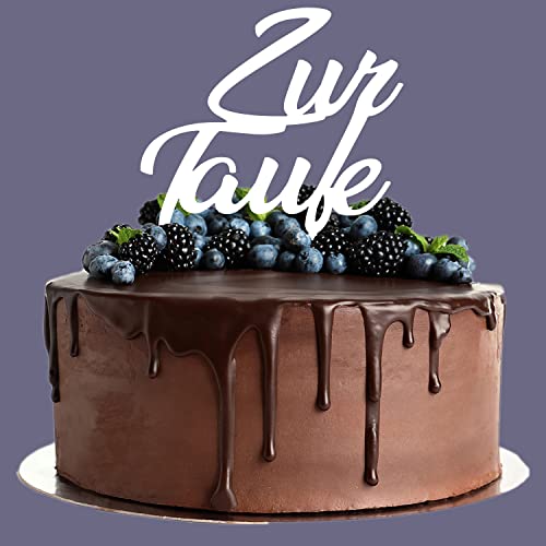 Cake Topper aus Acryl zur Taufe Kuchendeko Tortenstecker | weiß | Kuchendekoration und Tortenschmuck | Taufgeschenk |100% Made in Germany von AREA17