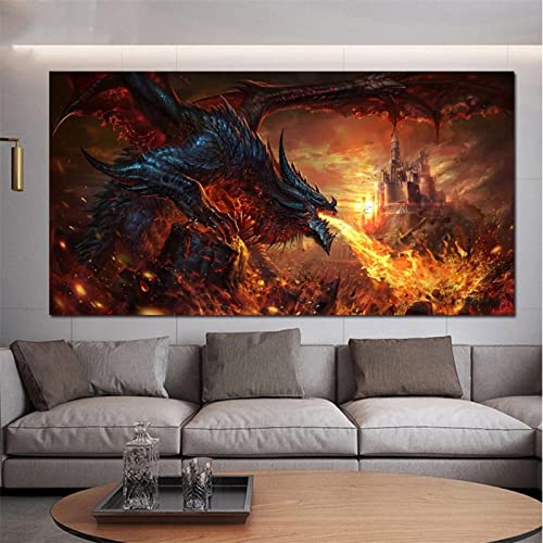 5D Diamond Painting Full Set Heftiger feuerspeiender Drache 80x160cm Großformat DIY Malen nach Zahlen Diamant Malerei Kit DIY Kreuzstich Diamant Gemälde Stickerei Painting Bilder Kunst Handwerk 5D Diamond Painting Full Set Heftiger feuerspeiender Drache 80x160cm Großformat DIY Malen nach Zahlen Diamant Malerei Kit DIY Kreuzstich Diamant Gemälde Stickerei Painting Bilder Kunst Handwerk von AREPAS