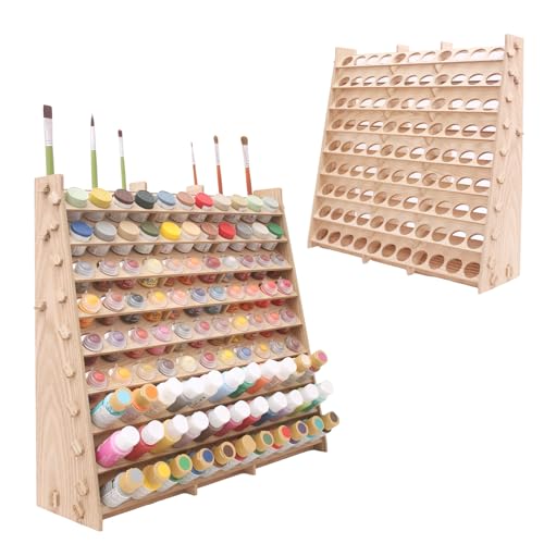 ARFETIGO Extra großer Holzfarb-Organizer mit 99 Ebenen, 99 Flaschen, Pinsel-Organizer und Pinselregal für Acryl, Öl, Handwerk, Hobby, Mini-Modell, Malstation, Malerei-Organizer für Künstler (vertikal) ARFETIGO Extra großer Holzfarb-Organizer mit 99 Ebenen, 99 Flaschen, Pinsel-Organizer und Pinselregal für Acryl, Öl, Handwerk, Hobby, Mini-Modell, Malstation, Malerei-Organizer für Künstler (vertikal) von ARFETIGO