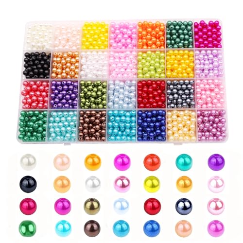 1960 Stück Perlen Bunt,6mm 28 Farben Perlen für Armbänder, Kunstperlen mit Löchern zum Auffädeln,Bastelperlen kleine Perle für DIY Schmuckherstellung, Armbänder, Halsketten, Basteln 1960 Stück Perlen Bunt,6mm 28 Farben Perlen für Armbänder, Kunstperlen mit Löchern zum Auffädeln,Bastelperlen kleine Perle für DIY Schmuckherstellung, Armbänder, Halsketten, Basteln von ARHAR