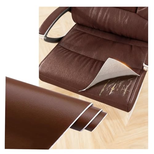 Kunstleder Selbstklebend Braun Leder Reparatur Patch Kit Für Stuhl Sofa, Selbstklebendes Lederband Polsterung Vinyl Aufkleber Für Möbel Autositze Taschen(100x40cm) von ARHEORMUH