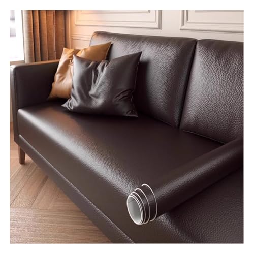 Kunstleder Selbstklebend Braunes Leder-Reparatur-Flicken-Set, Selbstklebendes Lederband, Polster-Vinyl-Aufkleber For Sofas, Möbel, Autositze, Taschen(100x90cm) von ARHEORMUH