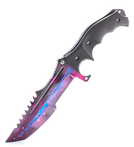 ariknives - Huntsman Knife Counter Skin Knife CS GO Strike Messe Jagdmesser taktisches Überlebens Camping Werkzeug (Galaxy Black Pearl) von ARI Knives