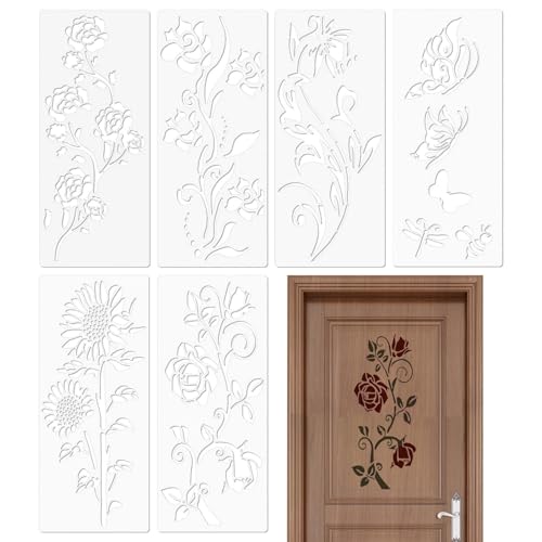 Blumenschablonen für Gartenzaun, 6 Stück, wiederverwendbare Blumenschablonen, große Malschablonen, Sprühfarbe, Bastelschablonen für Gartendekoration, Holzmöbel, Wandkunst, Handwerk Blumenschablonen für Gartenzaun, 6 Stück, wiederverwendbare Blumenschablonen, große Malschablonen, Sprühfarbe, Bastelschablonen für Gartendekoration, Holzmöbel, Wandkunst, Handwerk von ARIOU