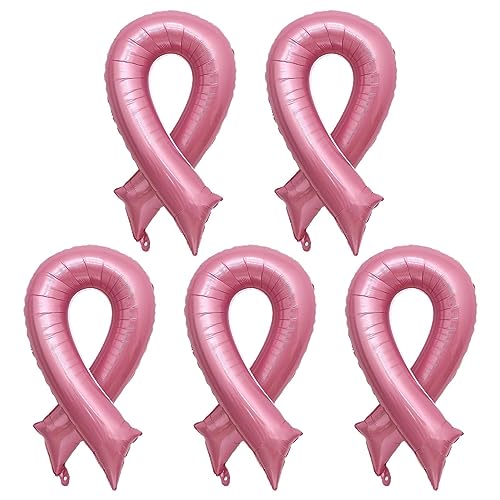 Luftballons, Bewusstseinsballons, 5 Bandballons, Rosa Zubehör für Bewusstsein, Folienballons für Awareness Fundraiser Luftballons, Bewusstseinsballons, 5 Bandballons, Rosa Zubehör für Bewusstsein, Folienballons für Awareness Fundraiser von ARIOU