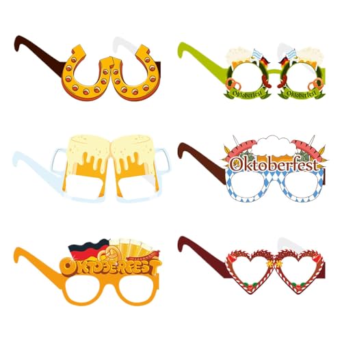 Oktoberfest Brille Dekorative Papierbrille Brillendekorationen für Männer Frauen Urlaub Brillen Lustig Oktoberfest Brille Dekorative Papierbrille Brillendekorationen für Männer Frauen Urlaub Brillen Lustig von ARIOU