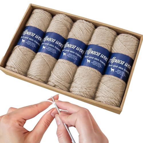 Wollgarn zum Stricken, Alpakawolle, Schalgarn, weiches Schal-Garn, Fingersocken-Gewicht, atmungsaktives Häkelgarn für Schals, Mützen, Pullover, Kinder, Damen Wollgarn zum Stricken, Alpakawolle, Schalgarn, weiches Schal-Garn, Fingersocken-Gewicht, atmungsaktives Häkelgarn für Schals, Mützen, Pullover, Kinder, Damen von ARIOU