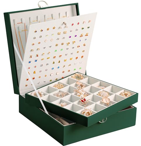 ARIYIBO Große Schmuckschatulle für Ohrringe, Ohrringe, 50 Fächer, Schmuckschatulle für Ohrringe, Halsketten, Ringe, Damen-Ohrstecker-Halter, Organizer-Box, Schmuck-Organizer, Ohrringe, ARIYIBO Große Schmuckschatulle für Ohrringe, Ohrringe, 50 Fächer, Schmuckschatulle für Ohrringe, Halsketten, Ringe, Damen-Ohrstecker-Halter, Organizer-Box, Schmuck-Organizer, Ohrringe, von ARIYIBO
