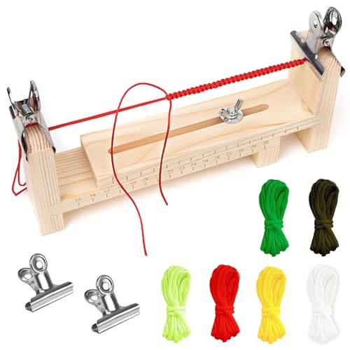 ARJDXDP Wood Paracord Jig Armband Maker, Paracord-Vorrichtung, Armband Herstellen Kit, Mit 6 Fallschirmschnüren Und 2 Klemme Zum Flechten Diy-armband-strickwerkzeug von ARJDXDP