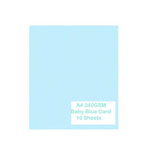 ARK babyblue(pk-10) 240 g/m² Farbiger Karton, 10 Blatt (hellblau), babyblau, A4 (297 x 210mm) von ARK